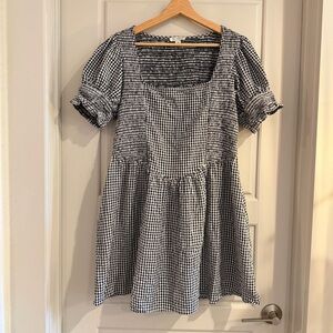 Tecovas Monochrome Gingham Mini Dress